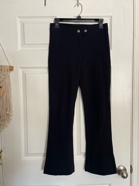 Vintage Luly K NYC Classic Ribbed Black Flare Pants size Medium Y2K